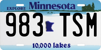 MN license plate 983TSM