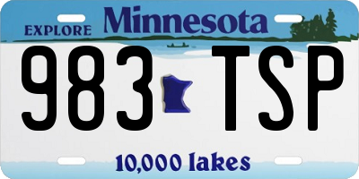 MN license plate 983TSP