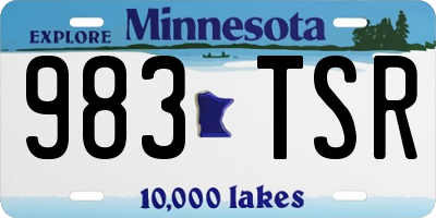 MN license plate 983TSR