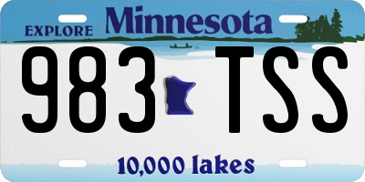 MN license plate 983TSS