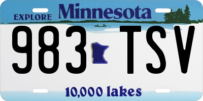 MN license plate 983TSV