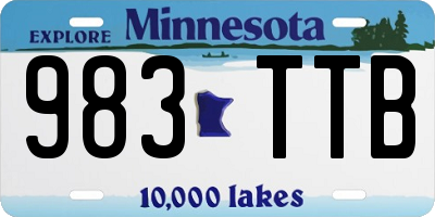MN license plate 983TTB