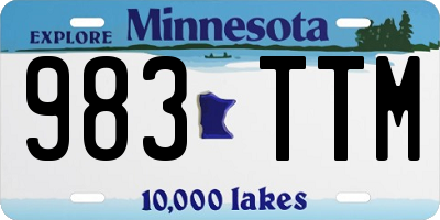 MN license plate 983TTM