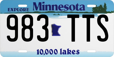 MN license plate 983TTS
