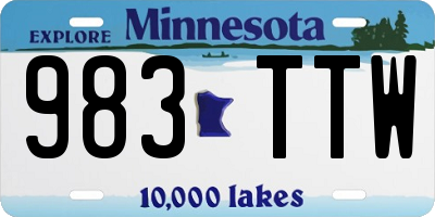MN license plate 983TTW
