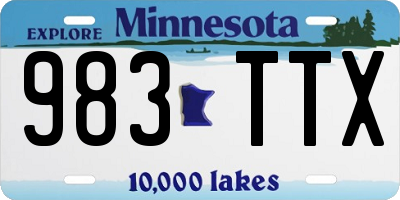 MN license plate 983TTX