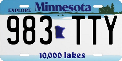 MN license plate 983TTY