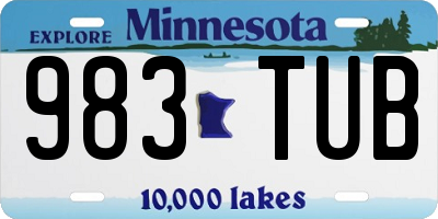 MN license plate 983TUB