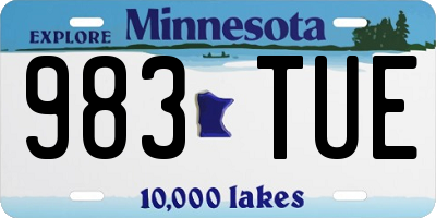 MN license plate 983TUE
