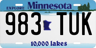 MN license plate 983TUK