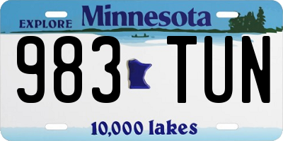 MN license plate 983TUN
