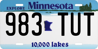 MN license plate 983TUT