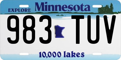 MN license plate 983TUV
