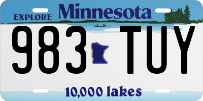 MN license plate 983TUY