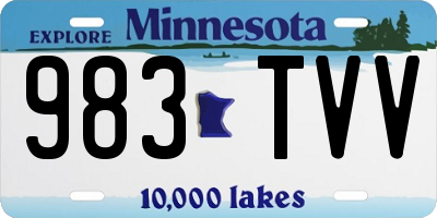 MN license plate 983TVV
