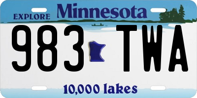 MN license plate 983TWA
