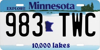 MN license plate 983TWC