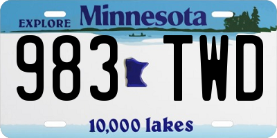 MN license plate 983TWD