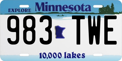 MN license plate 983TWE