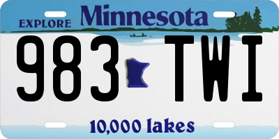 MN license plate 983TWI
