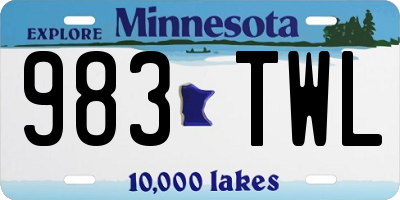 MN license plate 983TWL