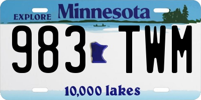 MN license plate 983TWM
