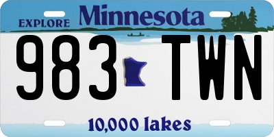 MN license plate 983TWN