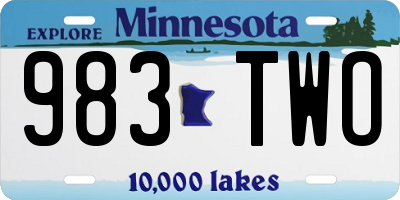 MN license plate 983TWO