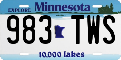 MN license plate 983TWS