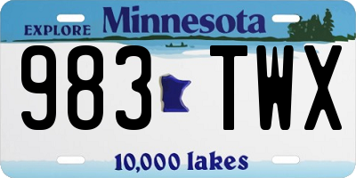MN license plate 983TWX