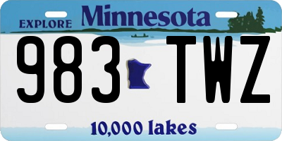 MN license plate 983TWZ