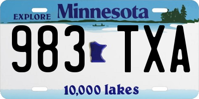 MN license plate 983TXA