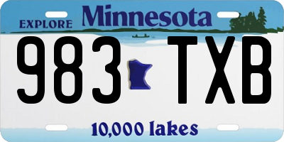 MN license plate 983TXB