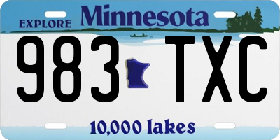 MN license plate 983TXC