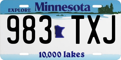 MN license plate 983TXJ