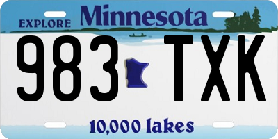 MN license plate 983TXK