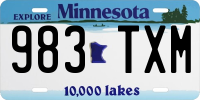 MN license plate 983TXM