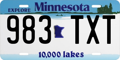 MN license plate 983TXT