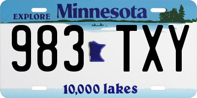 MN license plate 983TXY