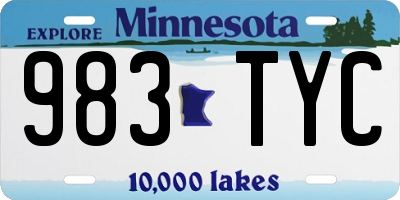 MN license plate 983TYC