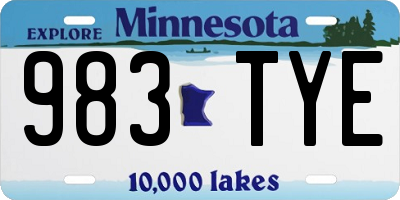 MN license plate 983TYE