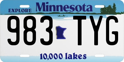 MN license plate 983TYG