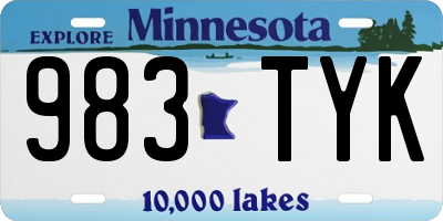 MN license plate 983TYK