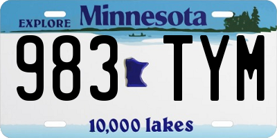 MN license plate 983TYM