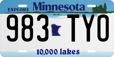 MN license plate 983TYO