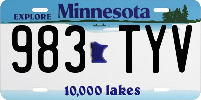 MN license plate 983TYV