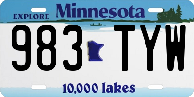 MN license plate 983TYW