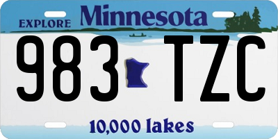 MN license plate 983TZC