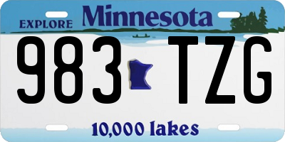 MN license plate 983TZG