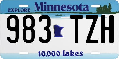 MN license plate 983TZH